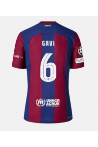 Barcelona Paez Gavi #6 Jalkapallovaatteet Kotipaita 2023-24 Lyhythihainen